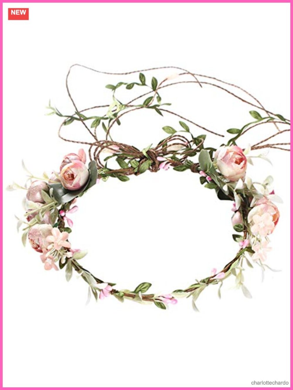 Flower Crown Headband Rose Floral Leaf Hair Hoop Headpiece Wreath Plastic